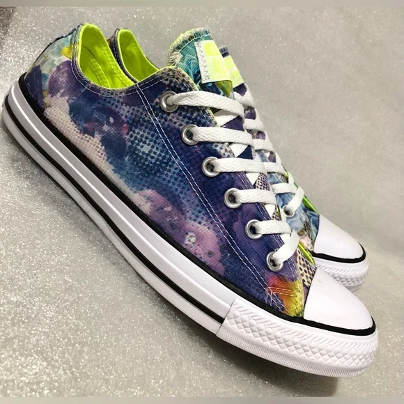 Converse Purple and Blue Artistic Print Sneakers - Picture 2 of 10